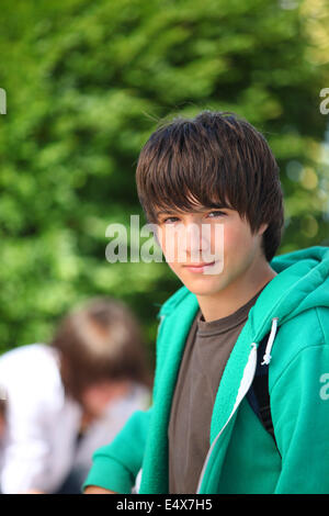 Portrait of teenager wearing hoodie Stock Photo