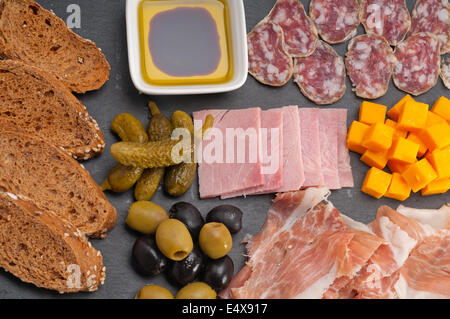 assorted cold cut platter Stock Photo