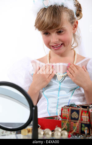 Little girl dressed as princess Stock Photo