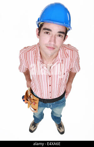 Portrait of a neutral tradesman Stock Photo