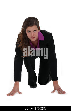 Businesswoman on her marks Stock Photo