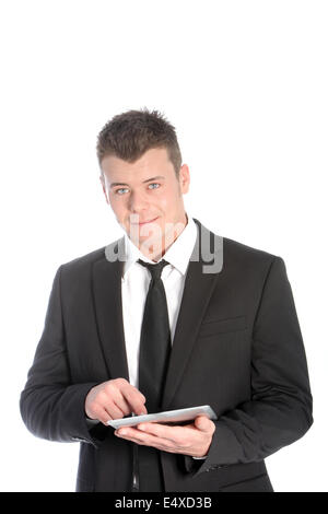 Businessman using a tablet computer Stock Photo