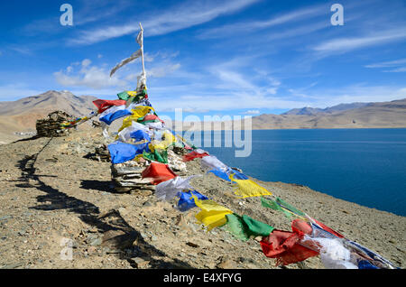 Buddhisе prayer flags in Himalayas Stock Photo