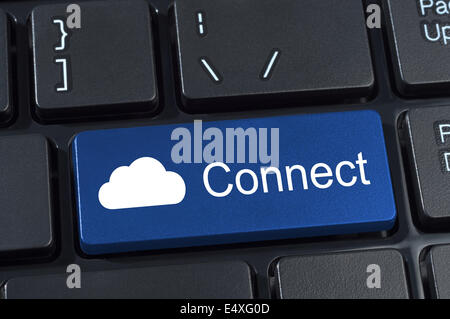 Connect computer keyboard button. Stock Photo