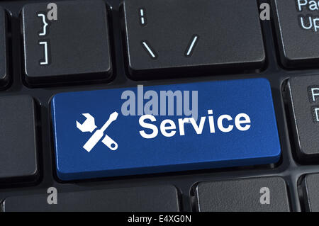 Service button with tools icon. Stock Photo