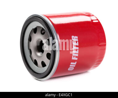 New oil filter car in red steel case Stock Photo