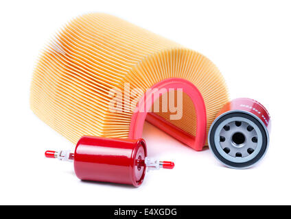 Filter kit car, fuel, oil and air. Stock Photo