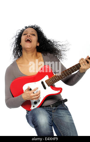 Woman singing Stock Photo