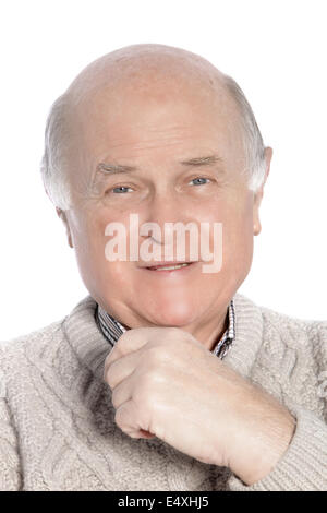 Senior Caucasian confident man smiling Stock Photo