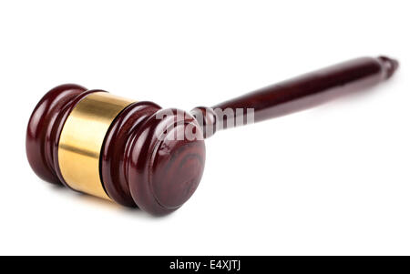 Wooden brown gavel Stock Photo