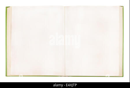 Old opened book with empty pages Stock Photo