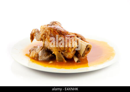 Pig Knuckle isolated on white background Stock Photo