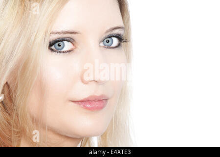 Close up of a beautiful blond haired woman Stock Photo