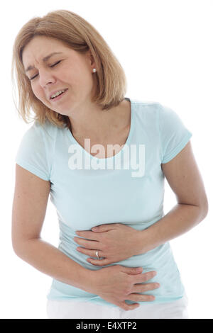 Woman with stomach pain Stock Photo