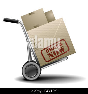 order now handtruck Stock Photo