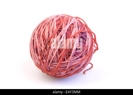 Red ball of Threads wool yarn isolated on white background Stock Photo ...
