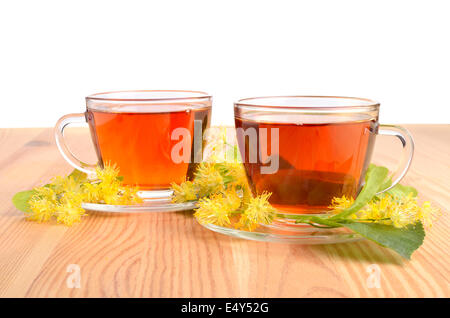 Two cups with tea Stock Photo