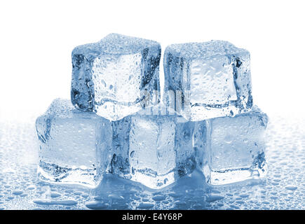 Five melted ice cubes Stock Photo