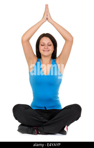 girl sitting in the lotus position Stock Photo - Alamy