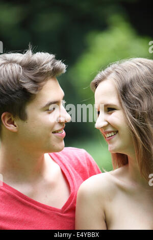 Romantic teenage couple Stock Photo