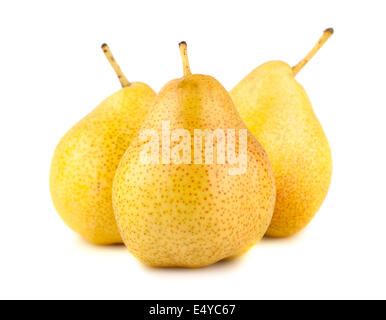 Three ripe yellow pears Stock Photo