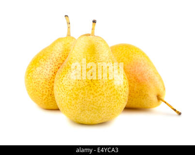 Three ripe yellow pears Stock Photo