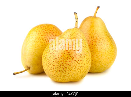 Three ripe yellow pears Stock Photo