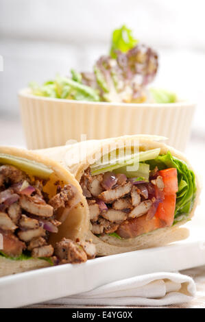 Kafta Shawarma Chicken Pita Wrap Roll Sandwich Traditional Arab Mid 