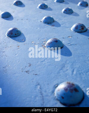 Background image: blue metal background with rivets Stock Photo - Alamy