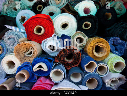 rolls of fabric Stock Photo