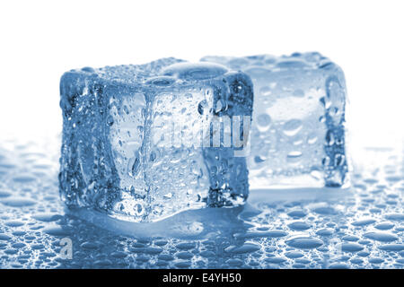 Pair of melted ice cubes Stock Photo