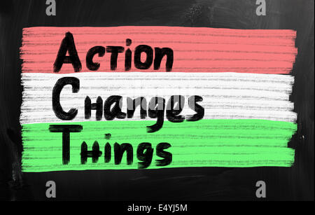 action changes things Stock Photo