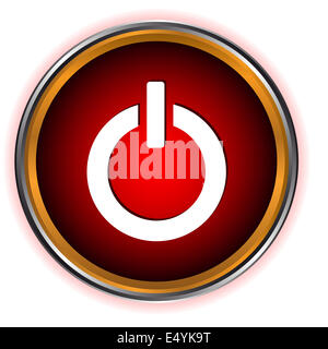 Power red circle logo Stock Photo