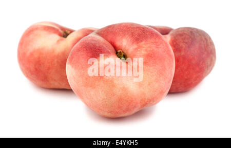 Three paraguayos flat peaches Stock Photo