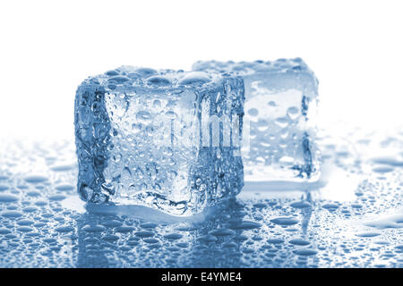 Pair of melted ice cubes Stock Photo