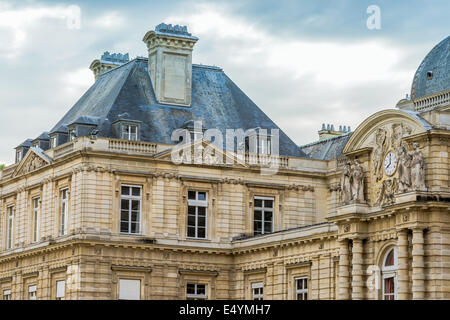 Paris, France - June 7th, 2014: Architectural detail of Louvre museum, Paris, one of the major tourist attractions in France and Stock Photo