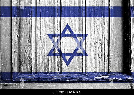 flag of Israel painted on wooden frame Stock Photo