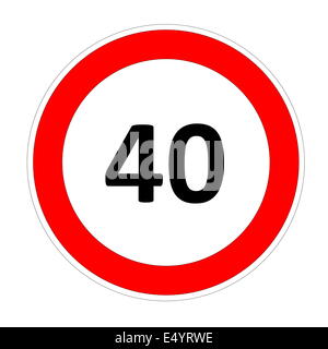 40 speed limit sign Stock Photo