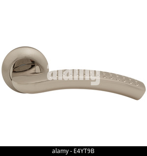 Classic door handle side view isolated on white Stock Photo