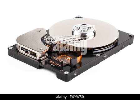 Opened computer hard drive Stock Photo