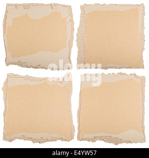 Four pieces of brown cardboard Stock Photo