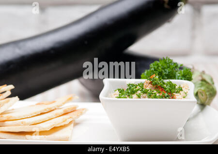 moutabal baba ghanoush eggplant dip Stock Photo