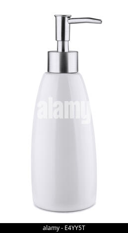 Ceramic soap dispenser isolated on white Stock Photo