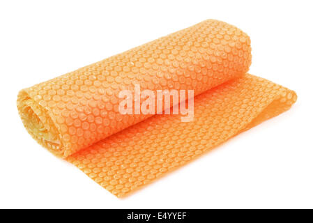 Roll of bubble wrap isolated on white Stock Photo