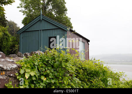 The Writing Shed. This was the garage to the Boathouse, where Dylan Thomas worked and wrote Under Milkwood. Built in 1925. Stock Photo