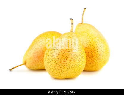 Three ripe yellow pears Stock Photo