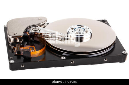 Opened computer hard drive Stock Photo