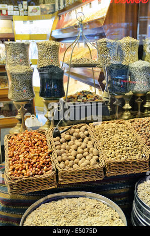 Turkish nuts and seeds snacks in the shop, Konya, Turkey Stock Photo