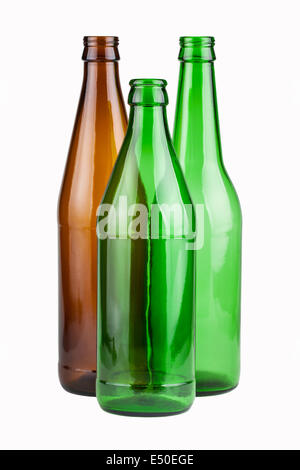 Three empty unlabeled bottles isolated on white background Stock Photo ...