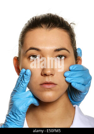 Survey before plastic surgery. Stock Photo